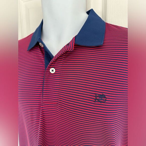 Southern Tide Polo Shirt Tide to Trail Striped Mens Short Sleeve Golf Shirt - Picture 11 of 12